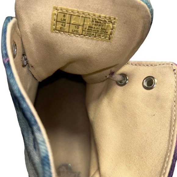 Dr Martens Hackney Acid scrunch washed Canvas Denim tie dye shoes size 10 hi top - Picture 2 of 6